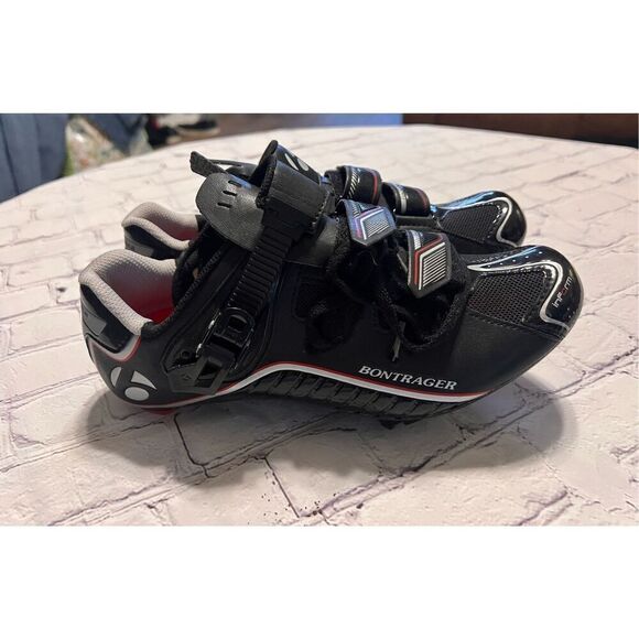 Bontrager Men\'s 9 Inform Race DLX Cycling Shoe Black Red Adjustable Biking